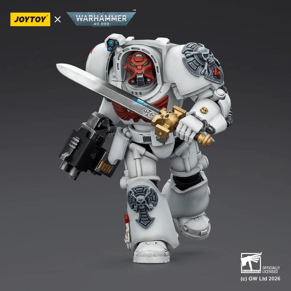 🧪 LAB | SU ORDINAZIONE Warhammer 40,000 Action Figure White Scars Terminator 1 with Power Sword and Storm Bolter 14 cm
