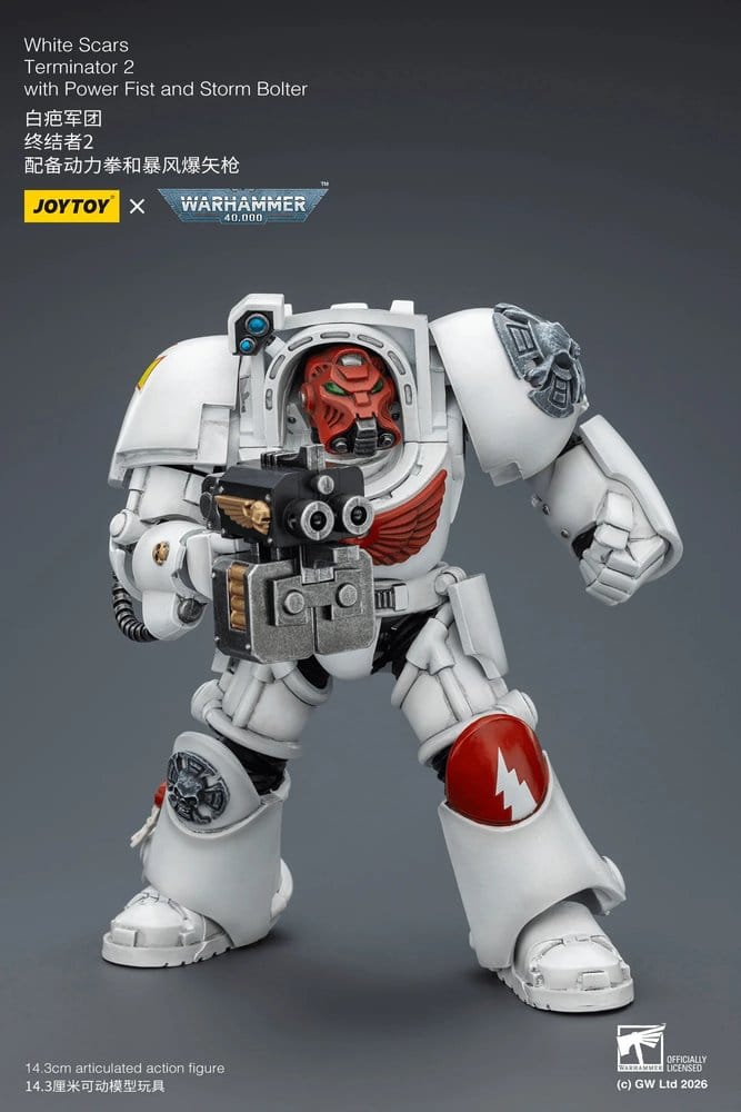 🧪 LAB | SU ORDINAZIONE Warhammer 40,000 Action Figure White Scars Terminator 2 with Power Fist and Storm Bolter 14 cm