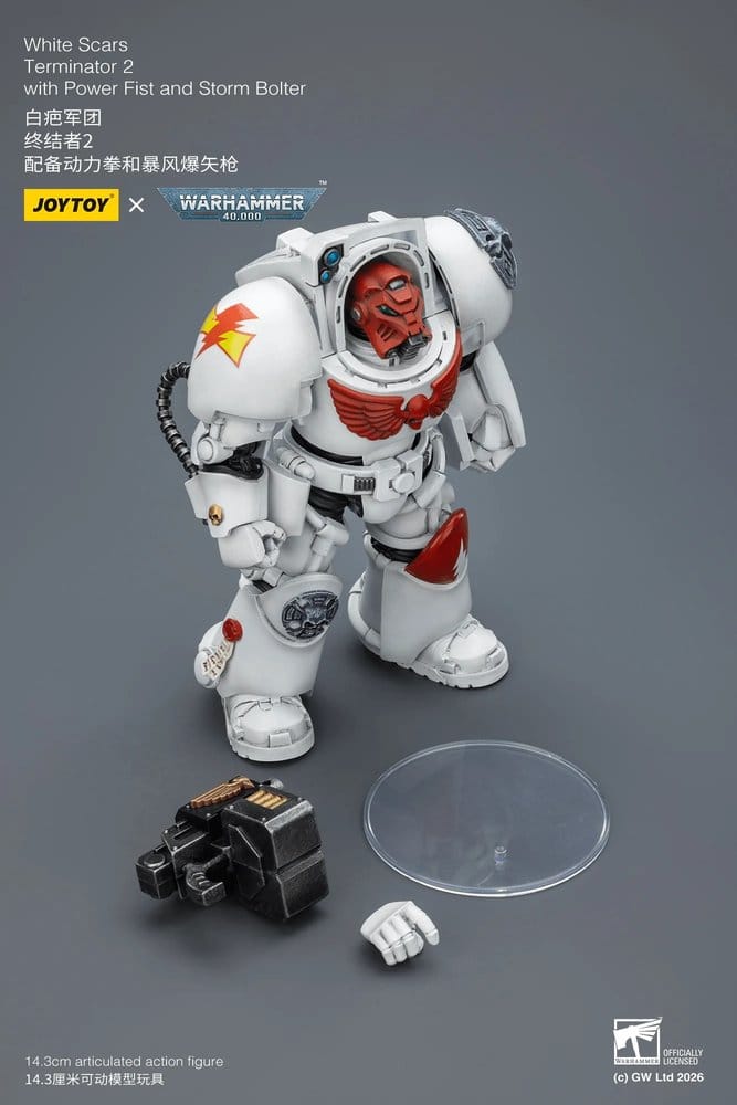 🧪 LAB | SU ORDINAZIONE Warhammer 40,000 Action Figure White Scars Terminator 2 with Power Fist and Storm Bolter 14 cm