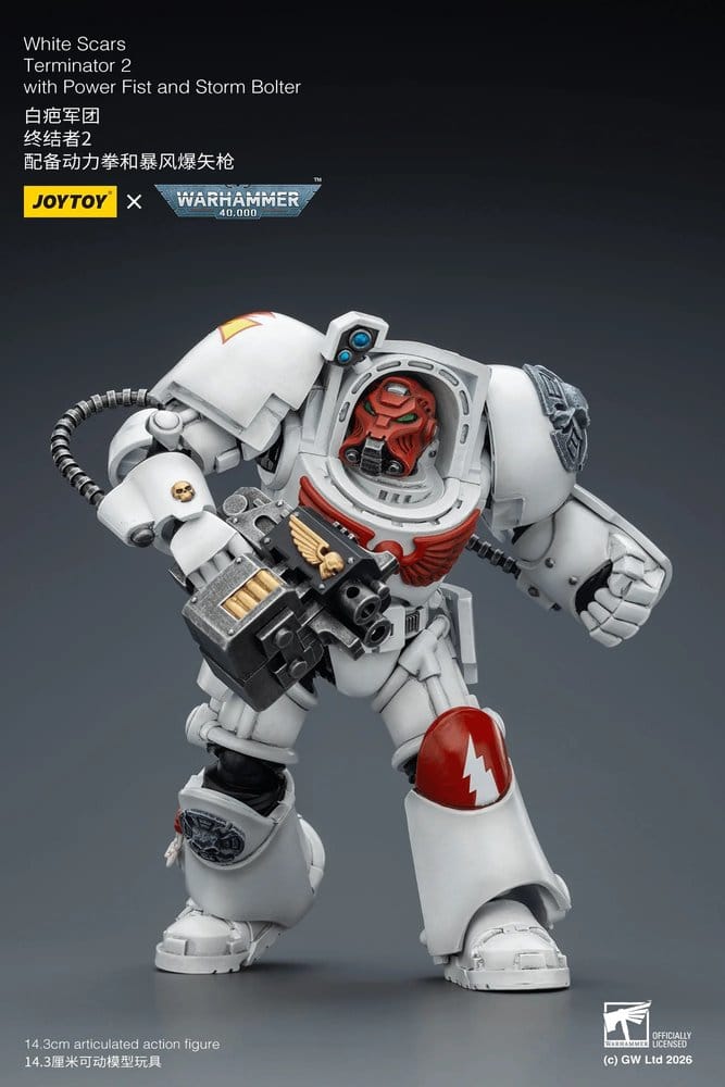🧪 LAB | SU ORDINAZIONE Warhammer 40,000 Action Figure White Scars Terminator 2 with Power Fist and Storm Bolter 14 cm