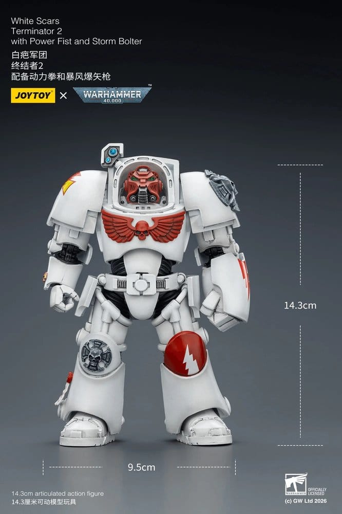 🧪 LAB | SU ORDINAZIONE Warhammer 40,000 Action Figure White Scars Terminator 2 with Power Fist and Storm Bolter 14 cm