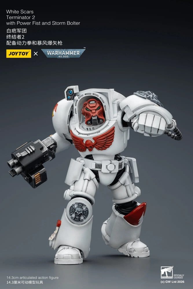 🧪 LAB | SU ORDINAZIONE Warhammer 40,000 Action Figure White Scars Terminator 2 with Power Fist and Storm Bolter 14 cm