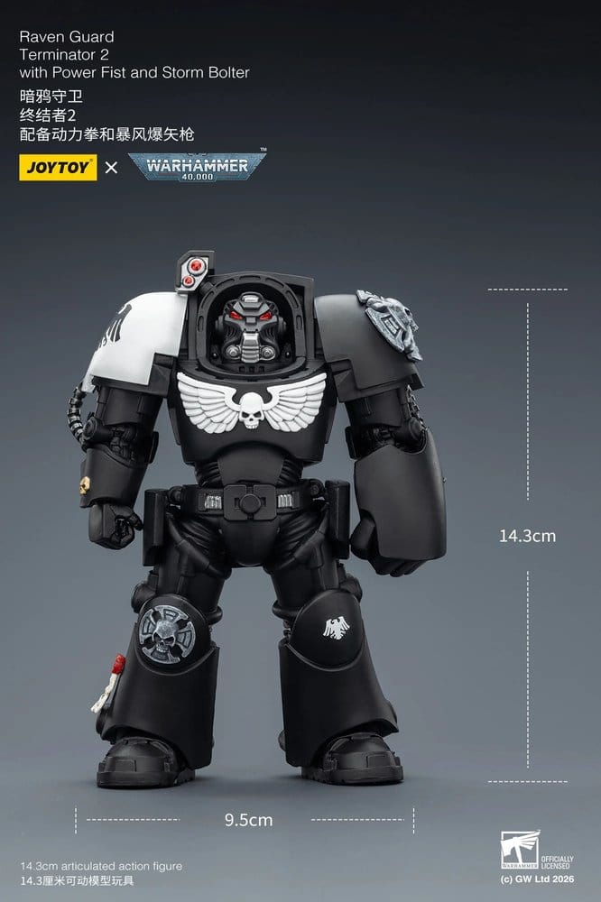🧪 LAB | SU ORDINAZIONE Warhammer 40,000 Action Figure Raven Guard Terminator 2 with Power Fist and Storm Bolter 14 cm