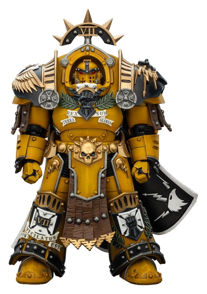 🧪 LAB | SU ORDINAZIONE Warhammer Imperial Fists Action Figure Legion Praetor in Tartaros Terminator Armourwith Power Sword and Vigil Storm Shield 14 cm