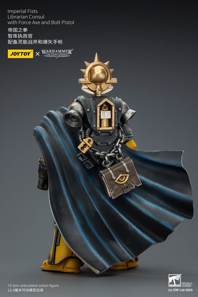 🧪 LAB | SU ORDINAZIONE Warhammer Imperial Fists Action Figure Librarian Consulwith Force Axe and Bolt Pistol 12 cm