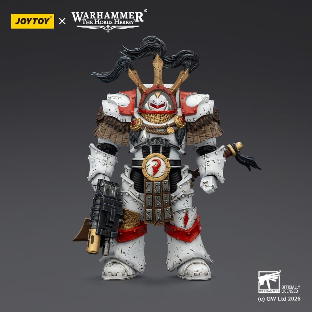 🧪 LAB | SU ORDINAZIONE Warhammer 40,000 Action Figure White Scars Legion Praetor in Cataphractii Terminator Armour with Cyber Hawk Chogorian sword and combi-melta 14 cm