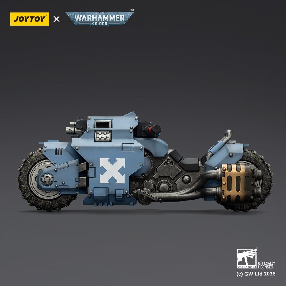 🧪 LAB | SU ORDINAZIONE Warhammer 40,000 Raider-pattern Combat Bike Space Wolves with twin-linked bolt rifles 22 cm