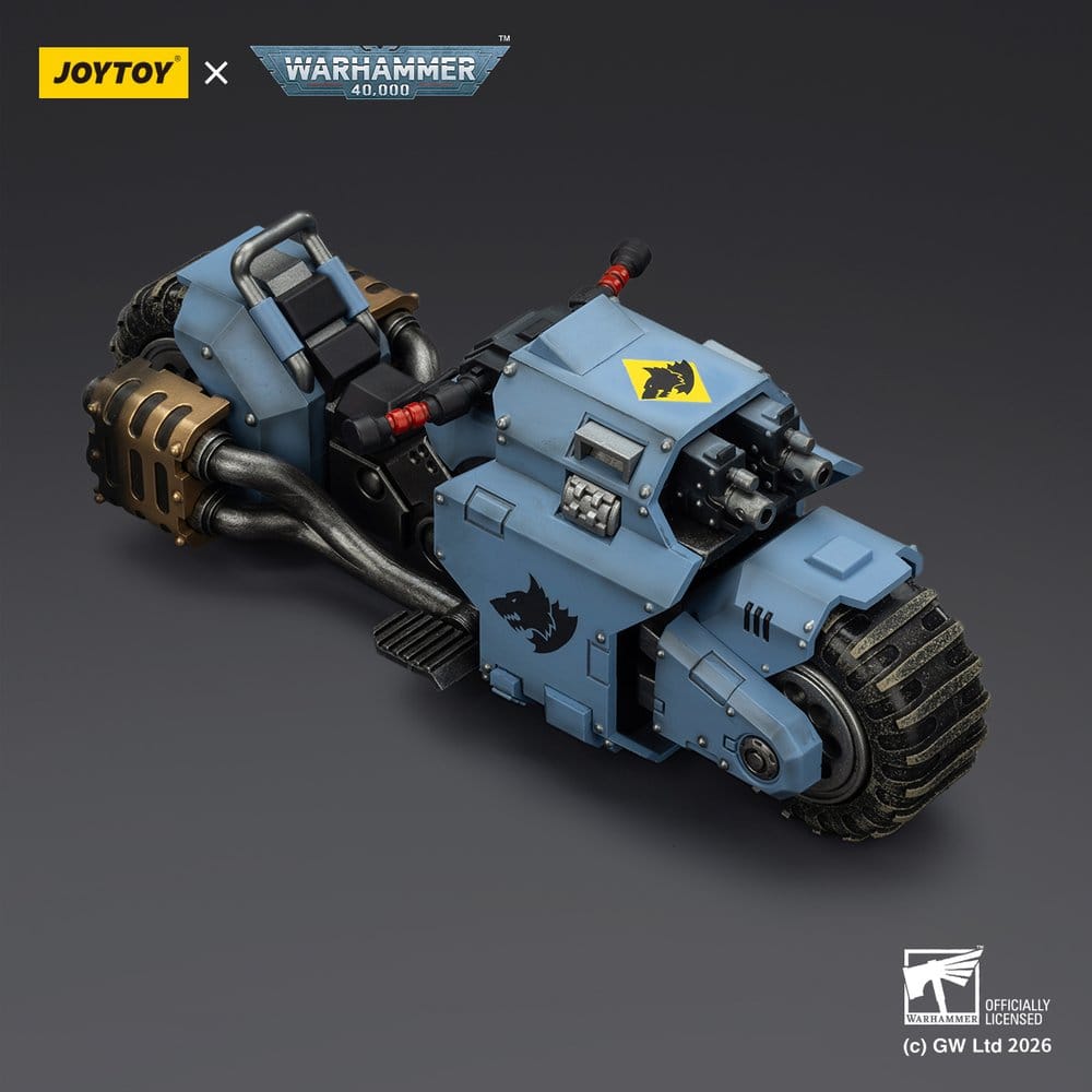 🧪 LAB | SU ORDINAZIONE Warhammer 40,000 Raider-pattern Combat Bike Space Wolves with twin-linked bolt rifles 22 cm