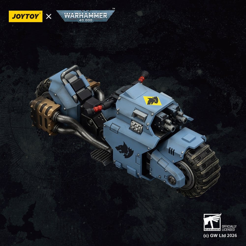 🧪 LAB | SU ORDINAZIONE Warhammer 40,000 Raider-pattern Combat Bike Space Wolves with twin-linked bolt rifles 22 cm