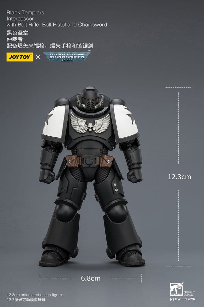🧪 LAB | SU ORDINAZIONE Warhammer 40,000 Action Figure Black Templars Intercessor 12 cm