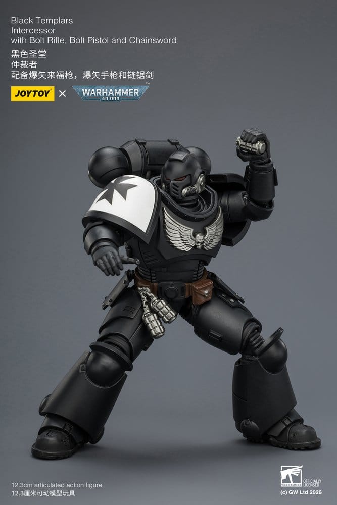 🧪 LAB | SU ORDINAZIONE Warhammer 40,000 Action Figure Black Templars Intercessor 12 cm
