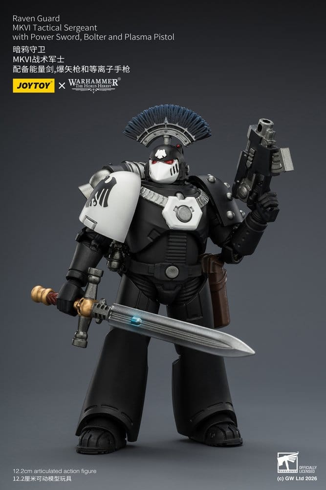 🧪 LAB | SU ORDINAZIONE Warhammer 40,000 Action Figure Raven Guard MkVI Tactical Sergeant 12 cm