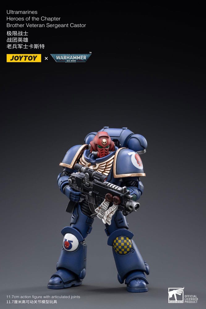 SU ORDINAZIONE Warhammer 40k Action Figure 1/18 Ultramarines Heroes of the Chapter Brother Veteran Sergeant Castor 12 cm