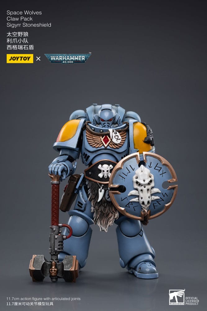 SU ORDINAZIONE Warhammer 40k Action Figure 1/18 Space Wolves Claw Pack Sigyrr Stoneshield 12 cm ESAURITO