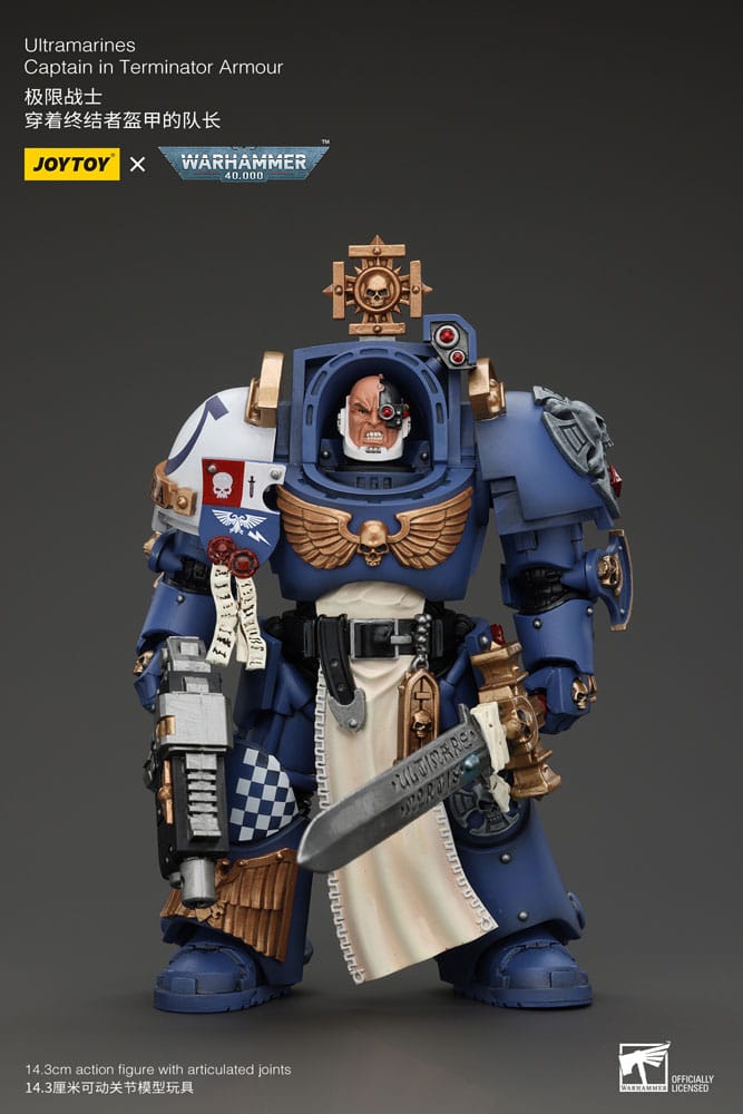 MADE TO ORDER Warhammer 40k Action Figure 1/18 Ultramarines Captain In Terminator Armor 14 cm