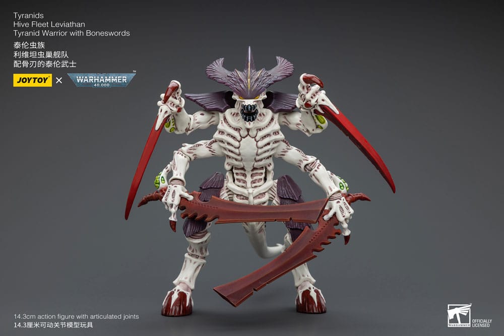 SU ORDINAZIONE Warhammer 40k Action Figure 1/18 Tyranids Hive Fleet Leviathan Tyranid Warrior with Boneswords 12 cm
