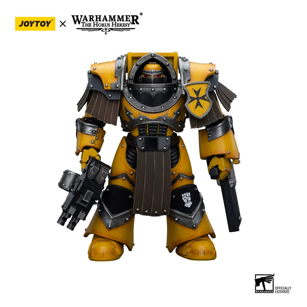 SU ORDINAZIONE Warhammer The Horus Heresy Action Figure 1/18 Imperial Fists Legion Cataphractii Terminator Squad Legion Cataphractii with Chainfist 12 cm