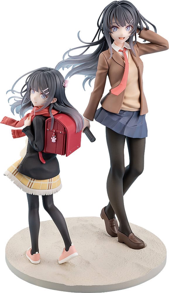 AUF BESTELLUNG HERGESTELLT: Rascal Does Not Dream of a Knapsack Kid PVC-Statue Mai Sakurajima High School Graduation Ver. &amp; Knapsack Kid 19 cm *SONDERPREIS*
