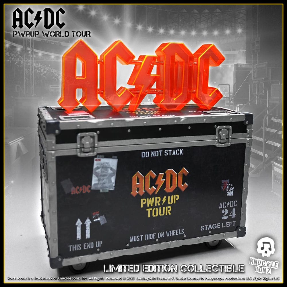 🧪 LAB | SU ORDINAZIONE AC/DC Rock Ikonz On Tour Statue PWR UP Tour Road Case