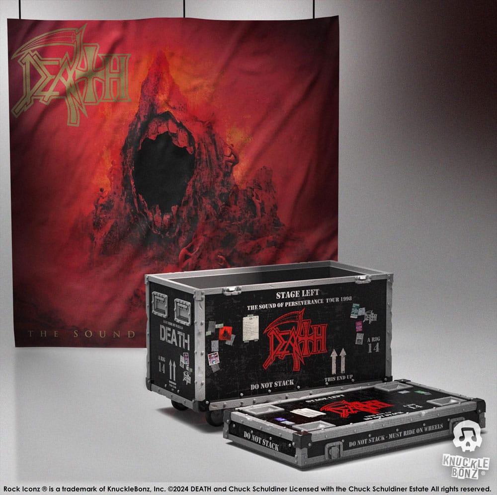 🧪 LAB | SU ORDINAZIONE Death Rock Ikonz On Tour Road Case Statue + Stage Backdrop Set The Sound of Perseverance Tour 1998