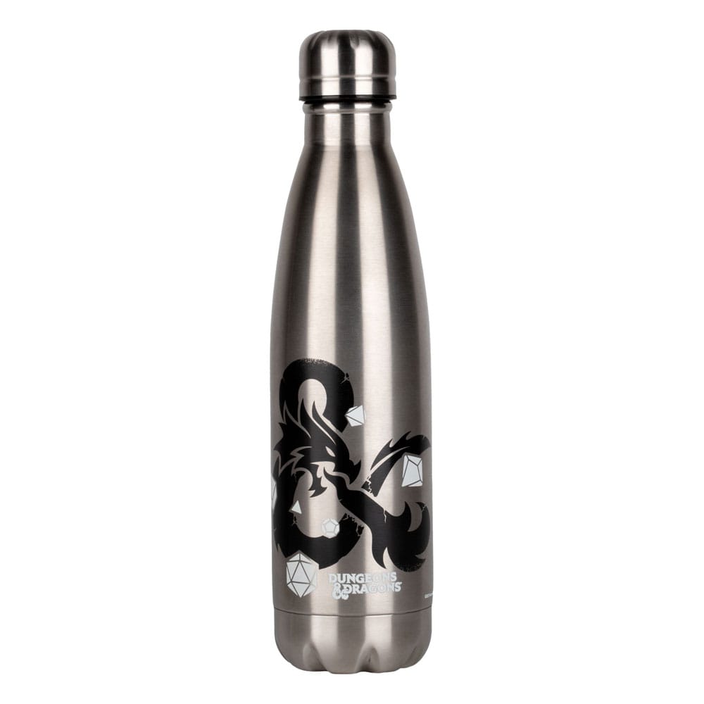 MADE TO ORDER Dungeons &amp; Dragons Thermo Water Bottle Logo Silver