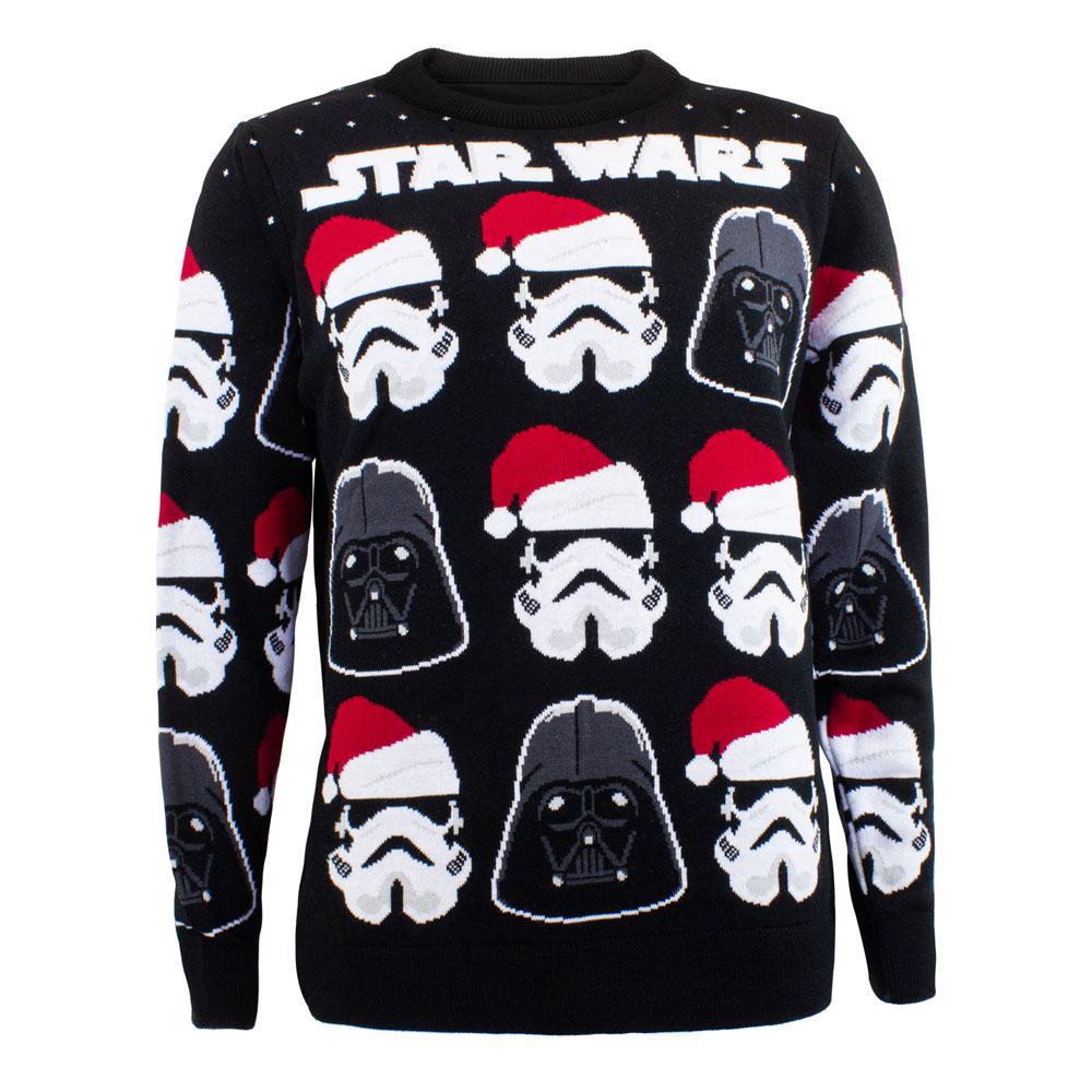 SU ORDINAZIONE Star Wars Sweatshirt Christmas Jumper Darth Vader / Stormtrooper Size L