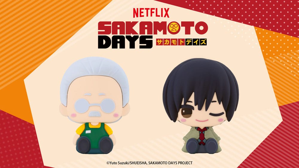 PREORDINE+ 08/2026 Sakamoto Days Pote Raba Rubber Mascot PVC Mini Figure Sakamoto Taro & Nagumo 8 cm