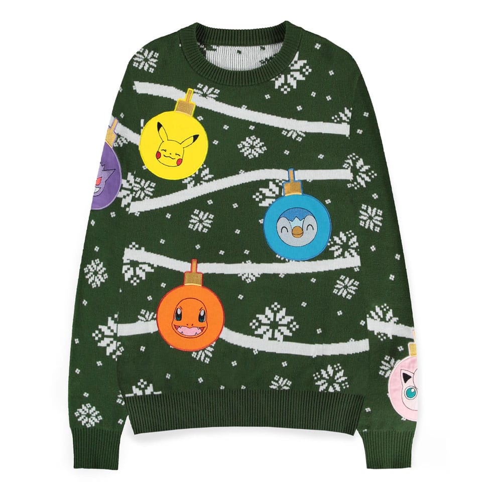 MADE TO ORDER Pokémon Sweatshirt Christmas Jumper Xmas Balls Size L *SPECIAL PRICE*