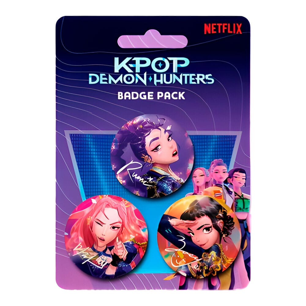🧪 LAB | SU ORDINAZIONE KPop Demon Hunters Pin-Back Buttons 3-Pack 