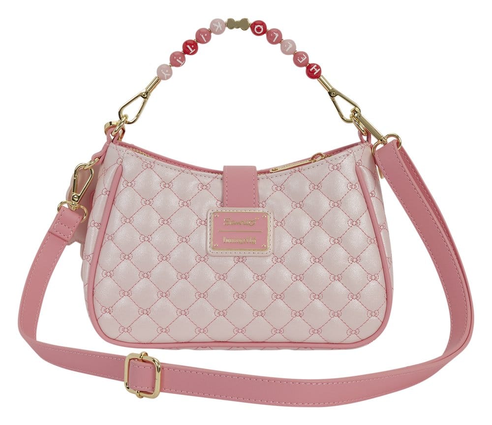 🧪 LAB | PREORDINE+ 01/2027 Sanrio by Loungefly Crossbody with Beaded Handle & Bag Charm Hello Kitty Quilted