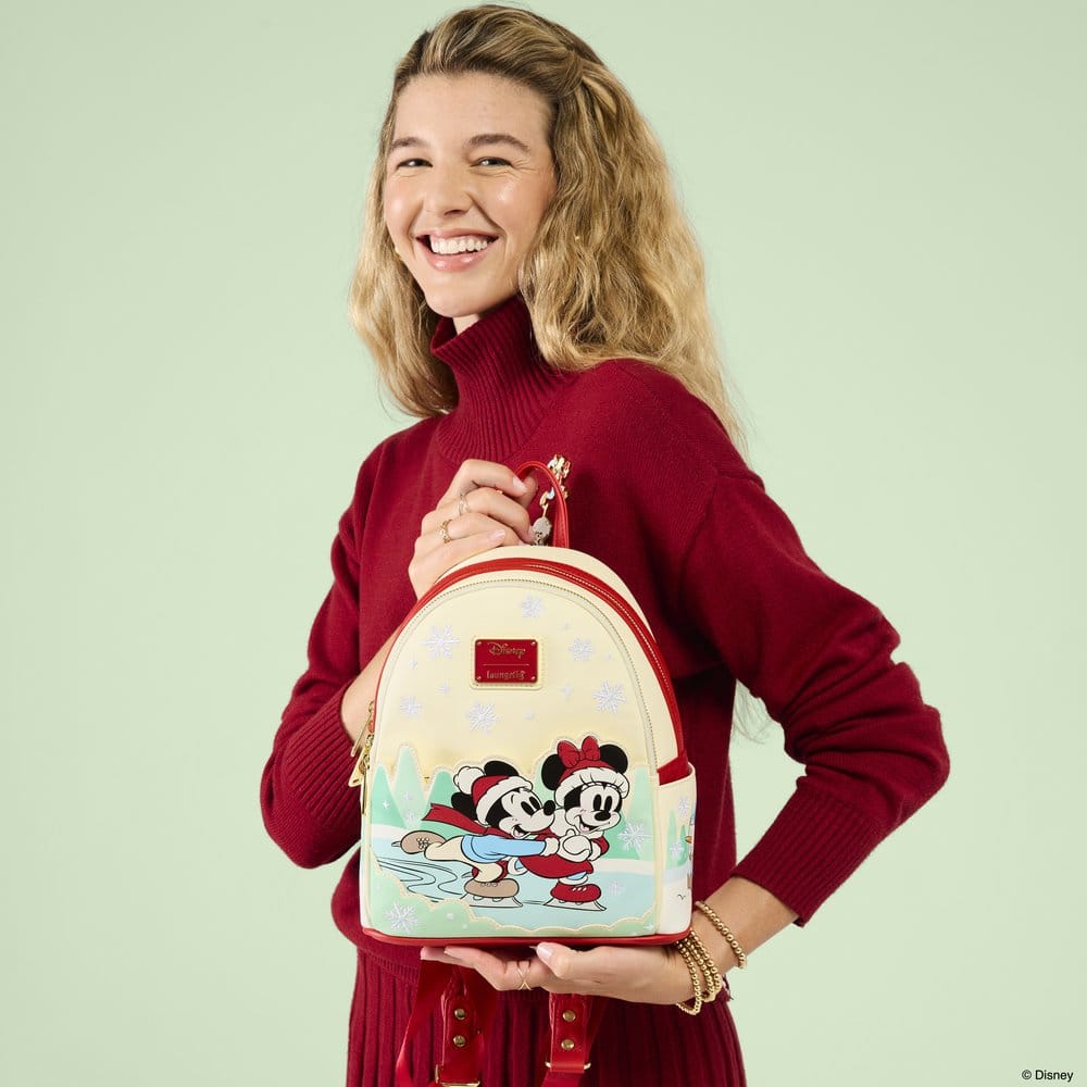 🧪 LAB | PREORDINE+ 01/2027 Mickey & Friends by Loungefly Mini Backpack with Headband Holder Ice Skating