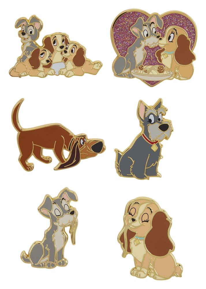 🧪 LAB | PREORDINE+ 11/2026 Disney by Loungefly Enamel Pins Lady and the Tramp Blind Display (12)