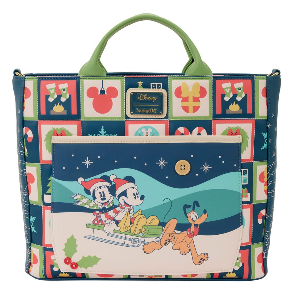 SU ORDINAZIONE Disney by Loungefly Canvas Tote Bag Mickey and Minnie Holiday
