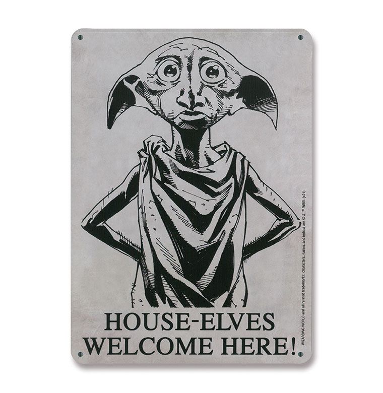 SU ORDINAZIONE Harry Potter Tin Sign House-Elves 15 x 21 cm