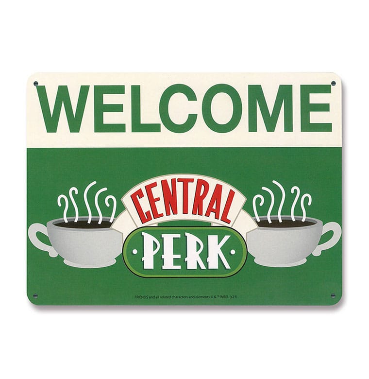 SU ORDINAZIONE Friends Tin Sign Central Perk Welcome 15 x 21 cm