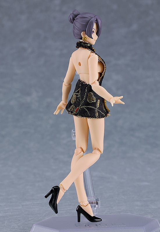 PREORDINE ESAURITO  Original Character Figma Action Figure Female Body (Mika) Mini Skirt Chinese Dress Outfit (Black) 13 cm