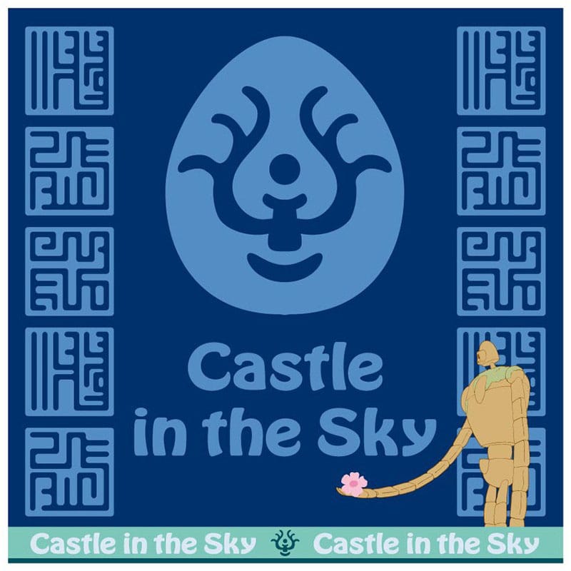 SU ORDINAZIONE Studio Ghibli Mini Towel Castle in the Sky Volucite crystal Amulet 25 x 25 cm