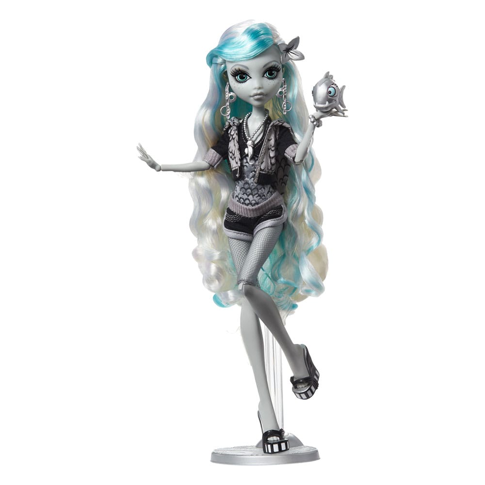 SU ORDINAZIONE Monster High Reel Drama Doll Lagoona Blue in Black And White