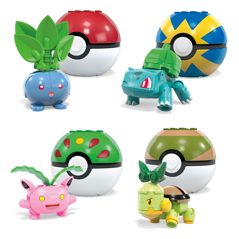 MADE TO ORDER Pokémon MEGA Construction Set Grass-Type Trainer Team Building Toy Kit