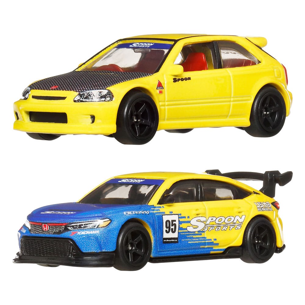 AUF BESTELLUNG HERGESTELLT Hot Wheels Premium Car Culture Druckgussfahrzeug 2er-Pack 1/64 '99 Honda Civic Type R (EK9) &amp; Honda Civic Type R