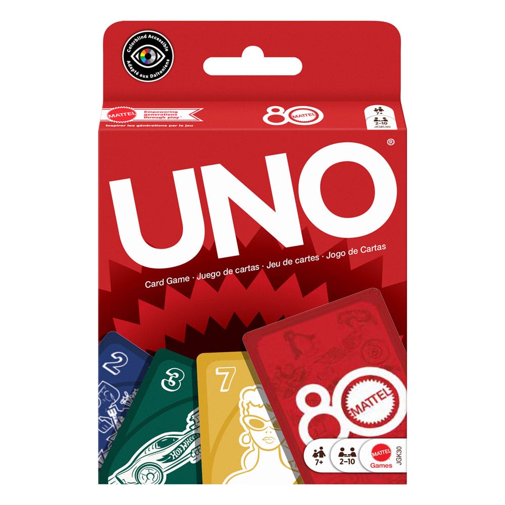 MADE TO ORDER Mattel 80th Anniversary UNO Card Game Ruby Red