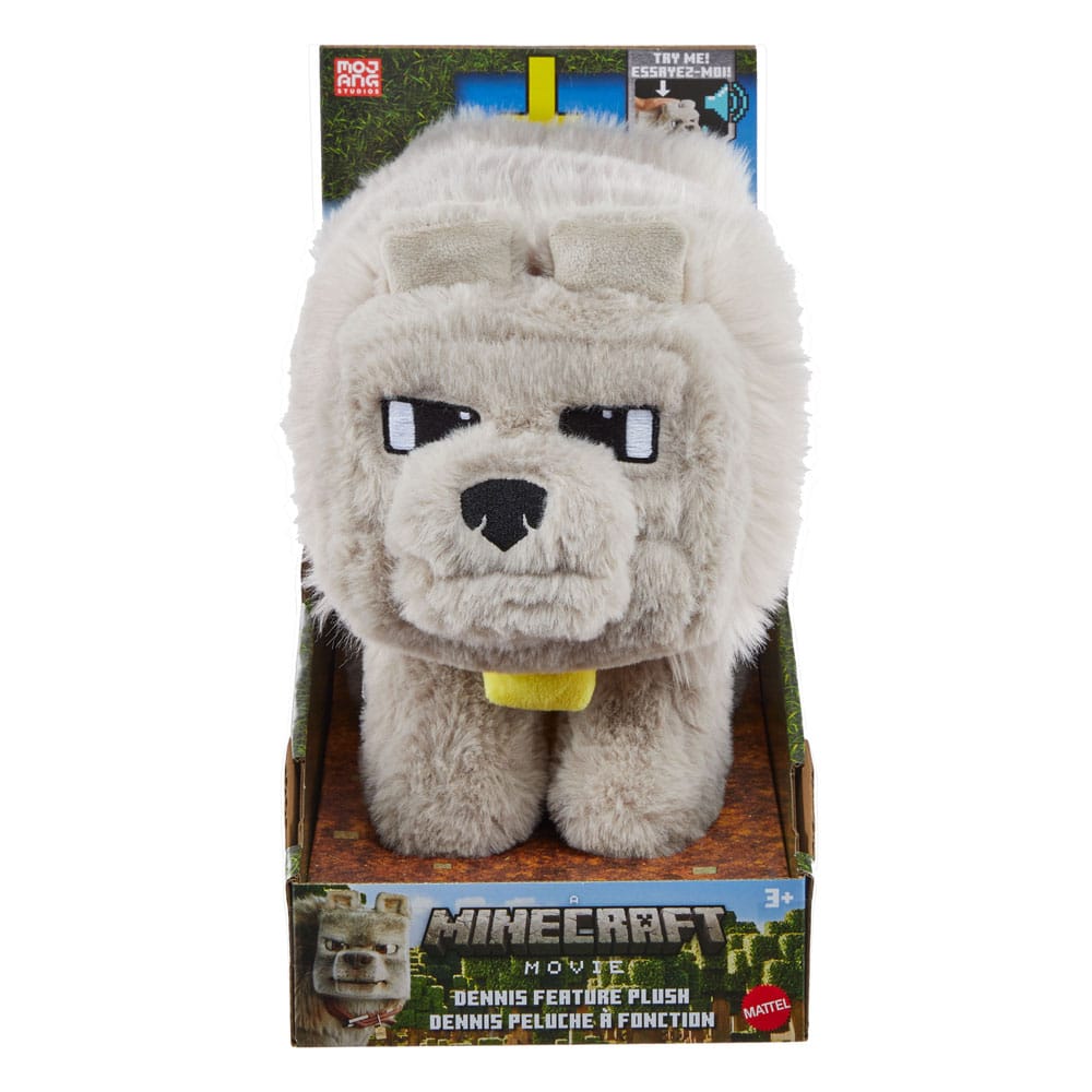 🧪 LAB | SU ORDINAZIONE A Minecraft Movie Plush Figure Dennis the Wolf 20 cm