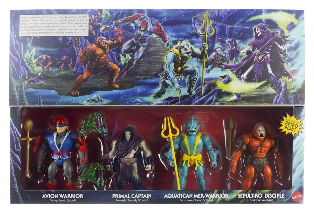 🧪 LAB | SU ORDINAZIONE Masters of the Universe Origins Action Figure 4-Pack Battle for Subternia 14 cm