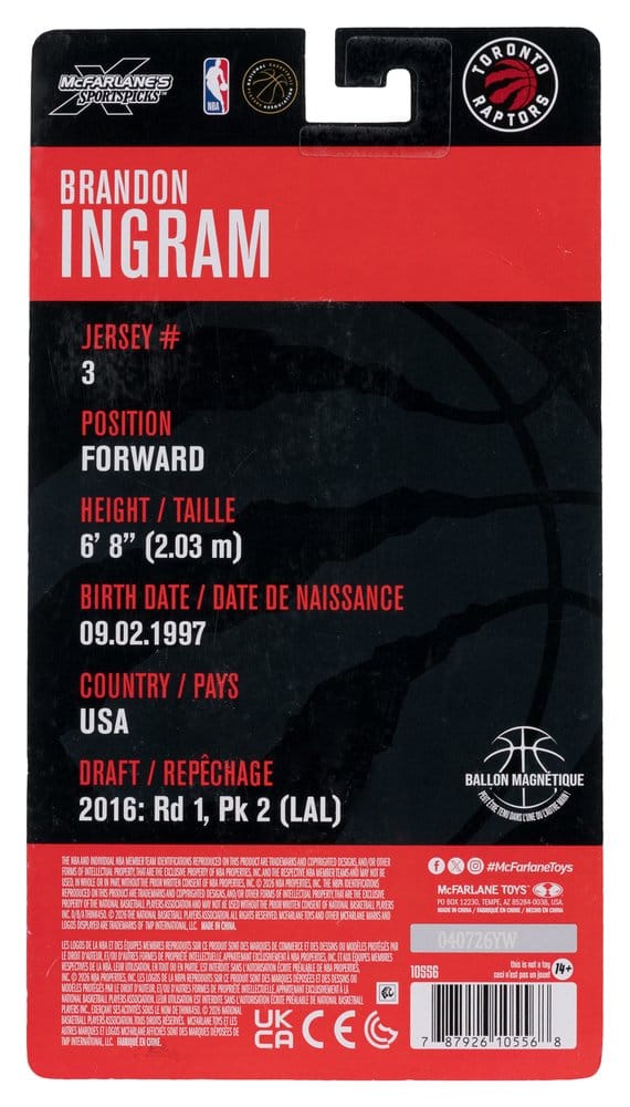 🧪 LAB | SU ORDINAZIONE NBA SportsPicks Action Figure Brandon Ingram (Toronto Raptors) 16 cm