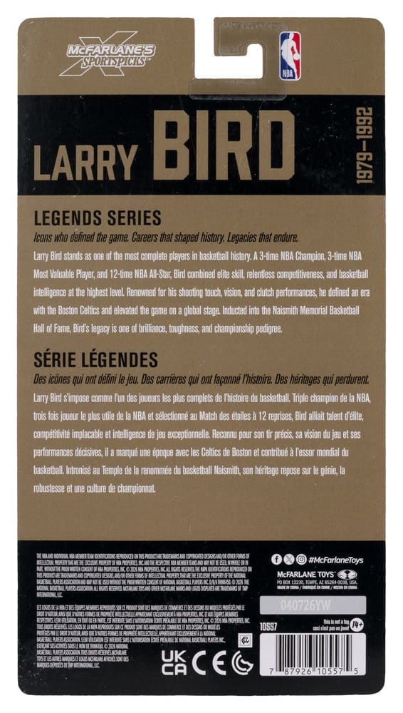 🧪 LAB | SU ORDINAZIONE NBA Legends Series Action Figure Larry Bird (Boston Celtics) 15 cm