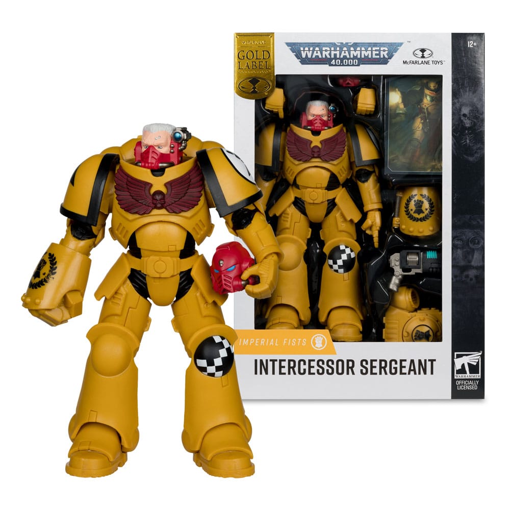 🧪 LAB | SU ORDINAZIONE Warhammer 40,000 Action Figure Intercessor Sergeant (Imperial Fist) (Gold Label) 18 cm