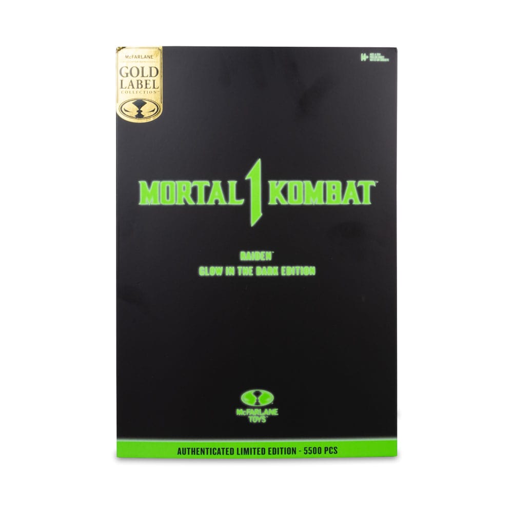 🧪 LAB | SU ORDINAZIONE Mortal Kombat Action Figure Glow in the Dark Edition Raiden (Gold Label) 18 cm