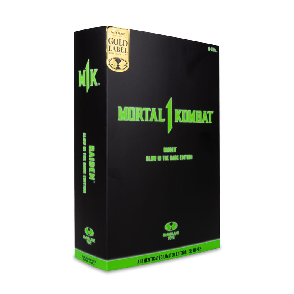 🧪 LAB | SU ORDINAZIONE Mortal Kombat Action Figure Glow in the Dark Edition Raiden (Gold Label) 18 cm