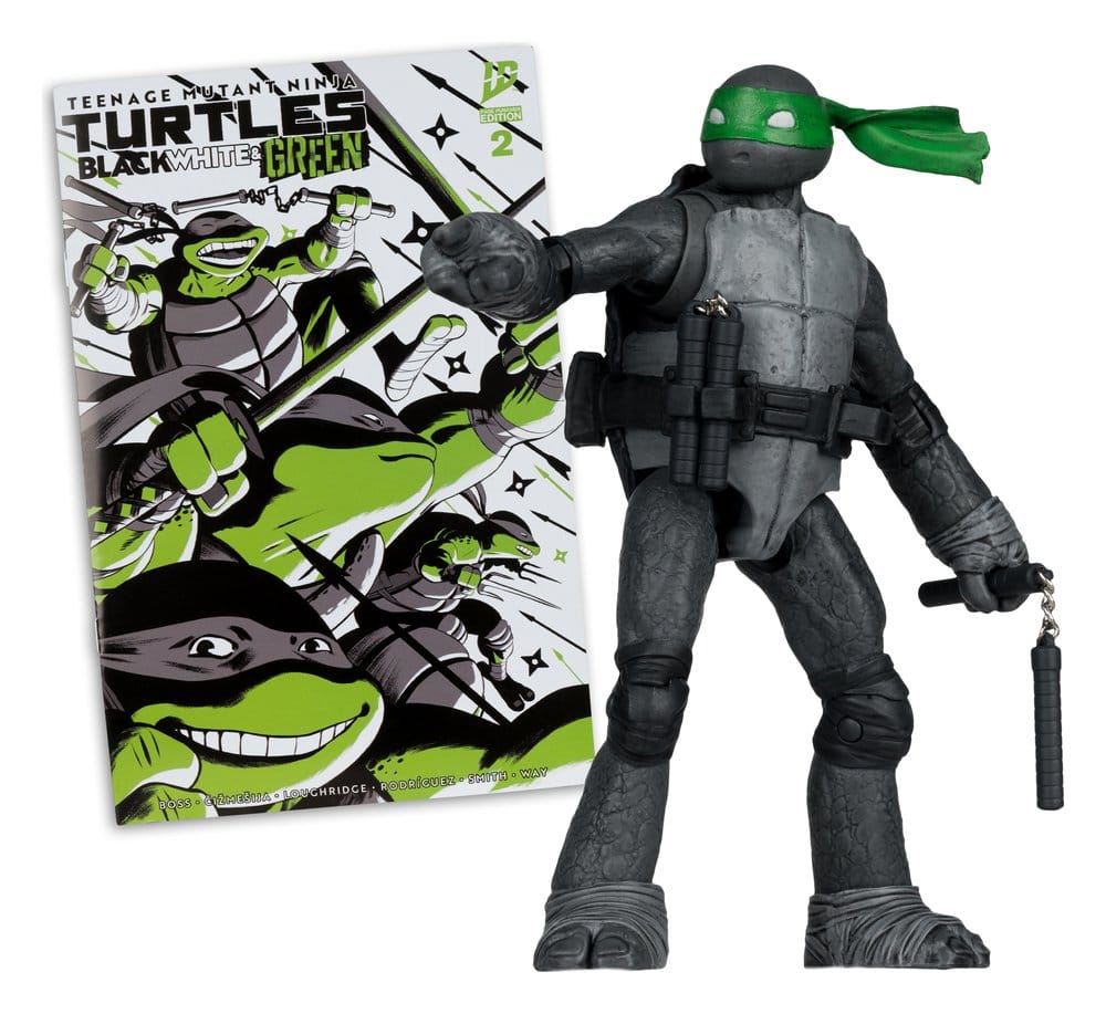 🧪 LAB | SU ORDINAZIONE Teenage Mutant Ninja Turtles Page Punchers Action Figure Michelangelo (Black White & Green) (Red Platinum Edition) 13 cm