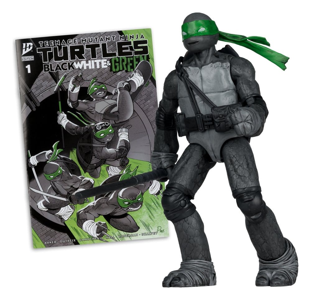 🧪 LAB | SU ORDINAZIONE Teenage Mutant Ninja Turtles Page Punchers Action Figure Donatello (Black White & Green ) (Red Platinum Edition) 13 cm